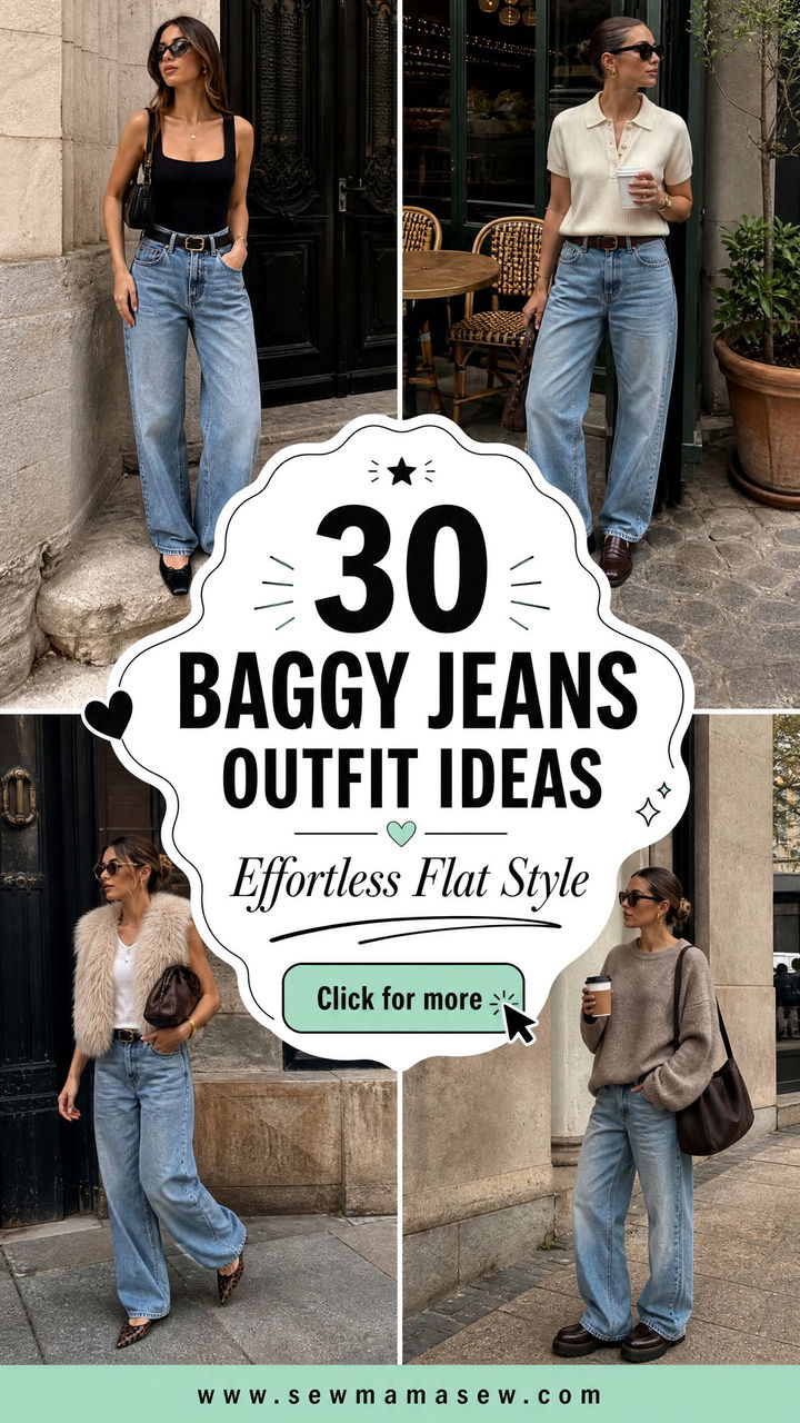 30 Baggy Jeans Outfit Ideas With Flats for Chic Style - 30 Baggy Jeans Outfit Ideas With Flats for Chic Style