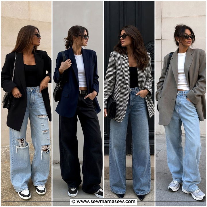30 Baggy Jeans Outfit Ideas With a Blazer for Chic Looks