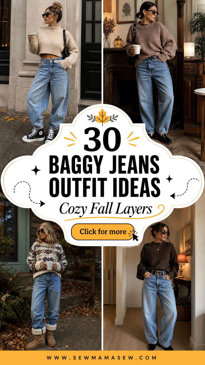 30 Baggy Jeans Outfit Ideas With a Sweater for Fall - 30 Baggy Jeans Outfit Ideas With a Sweater for Fall