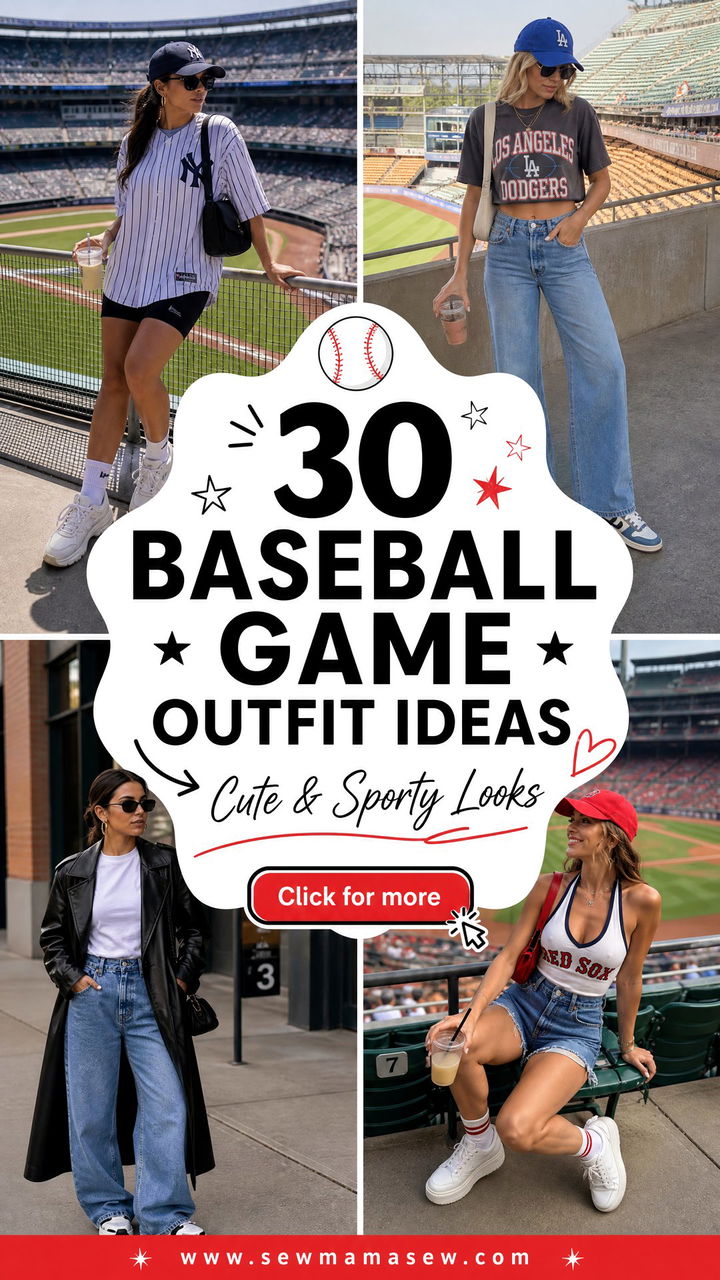 30 Baseball Game Outfit Ideas to Look Cute and Sporty - 30 Baseball Game Outfit Ideas to Look Cute & Sporty