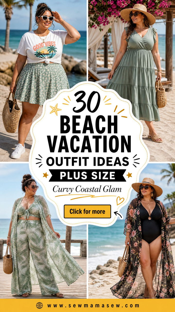 30 Beach Vacation Outfit Ideas Plus Size Women Will Love - 30 Beach Vacation Outfit Ideas Plus Size Women Will Love