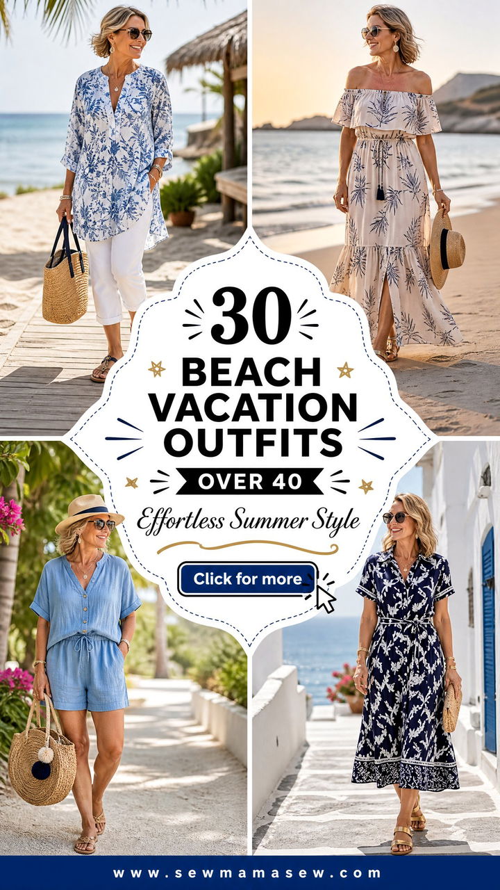30 Beach Vacation Outfits for Women Over 40 - 30 Beach Vacation Outfits for Women Over 40