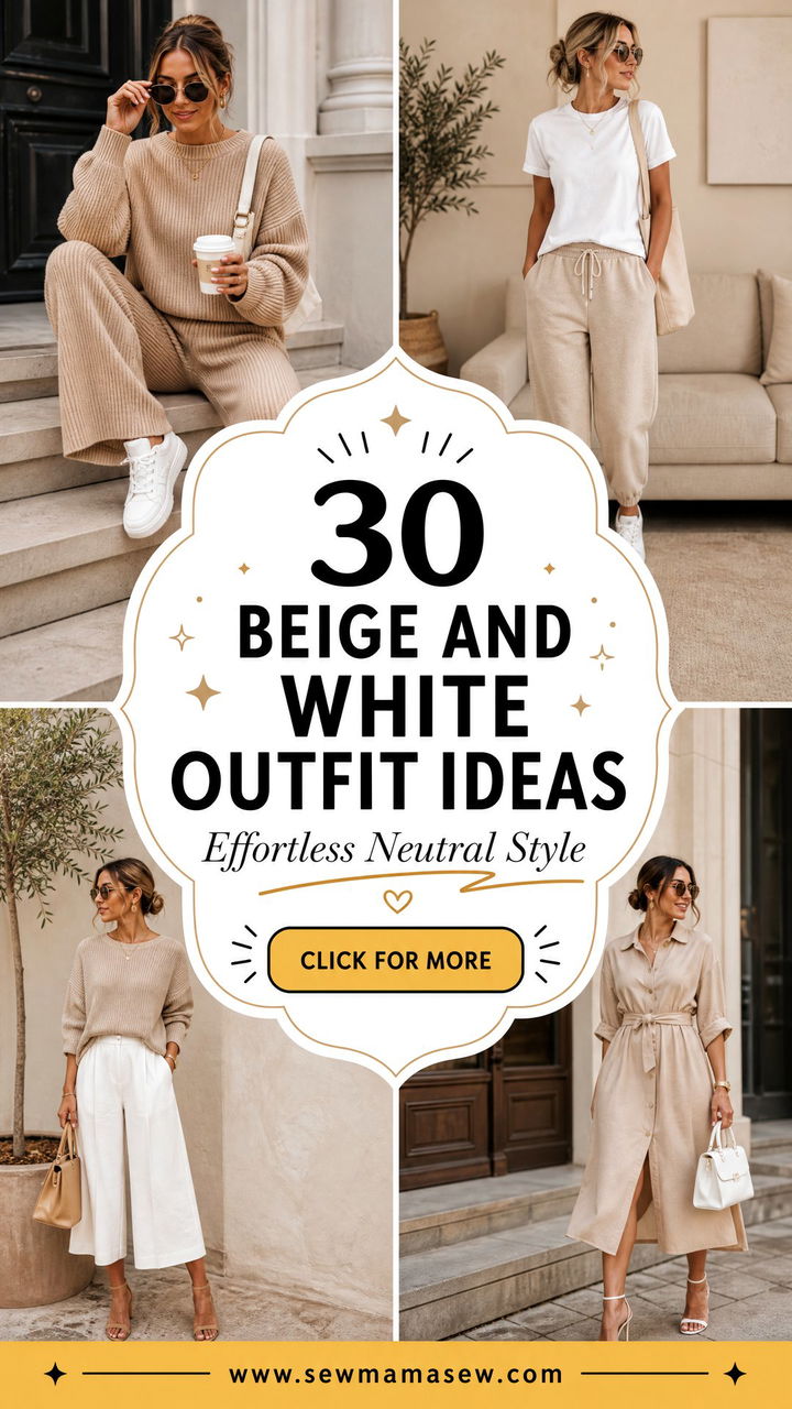 30 Beige and White Outfit Ideas for Effortless Style - 30 Beige and White Outfit Ideas for Effortless Style
