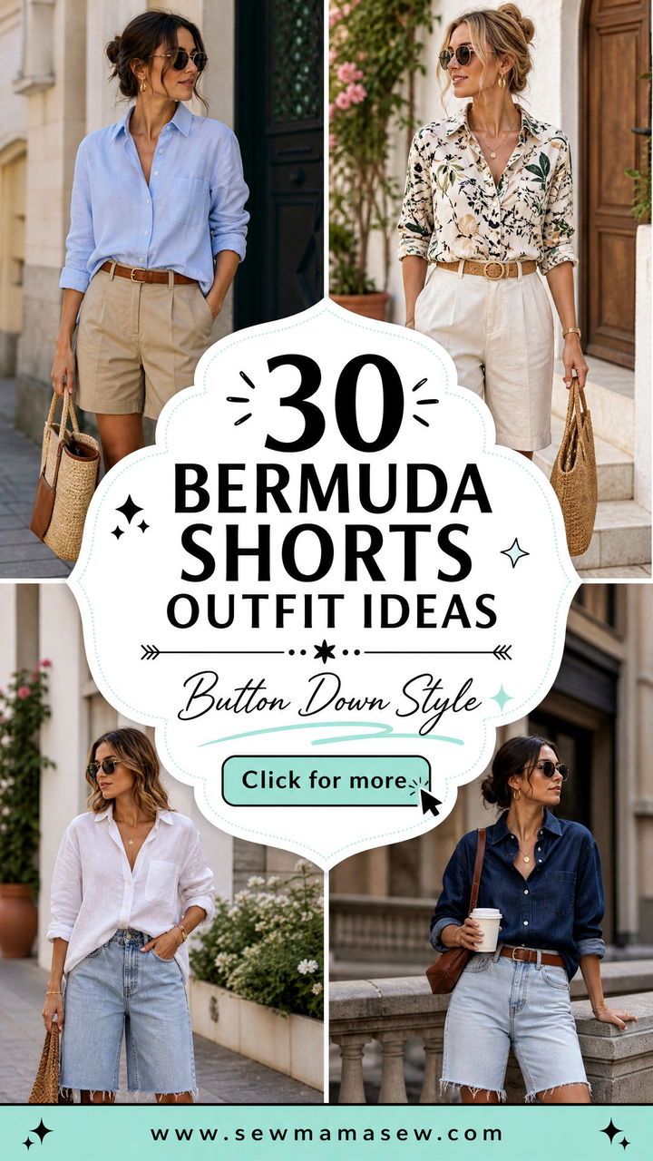30 Bermuda Shorts Outfit Ideas With a Button Down - 30 Bermuda Shorts Outfit Ideas With a Button Down