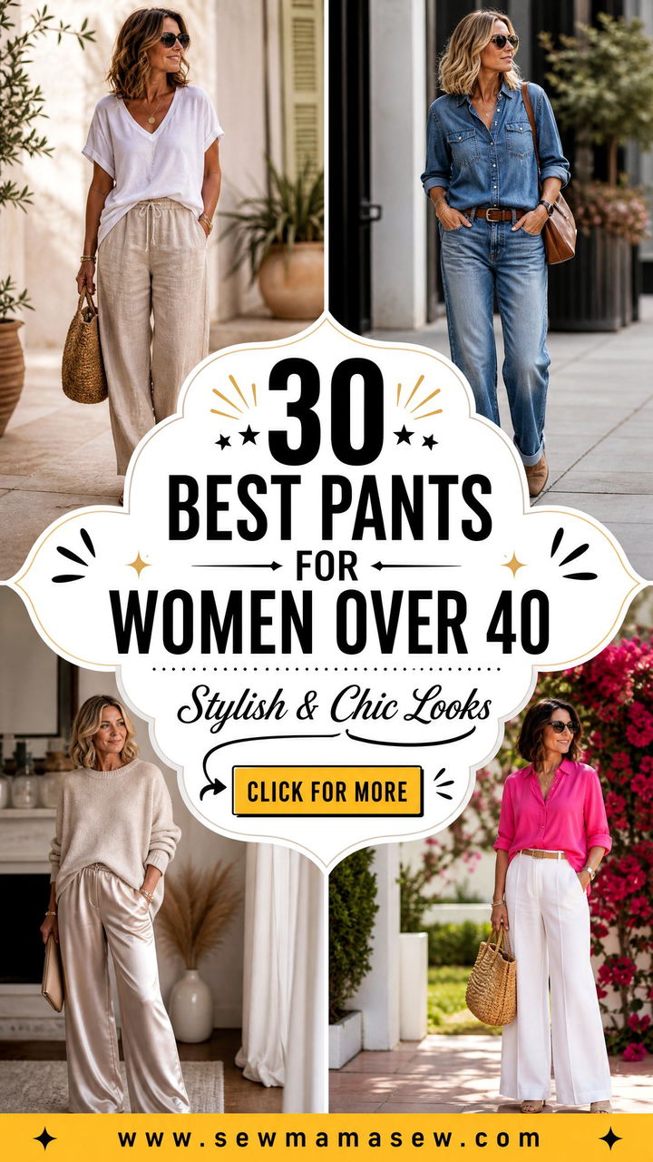 30 Best Pants for Women Over 40 Stylish and Chic - 30 Best Pants for Women Over 40: Stylish & Chic
