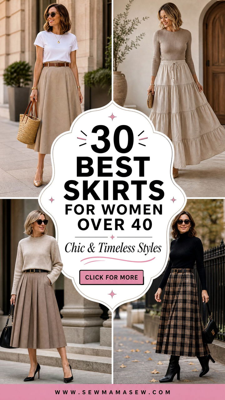 30 Best Skirts for Women Over 40 Chic and Timeless Styles - 30 Best Skirts for Women Over 40: Chic & Timeless Styles