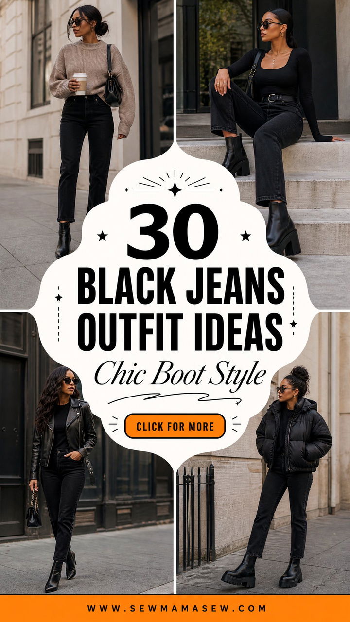 30 Black Jeans Outfit Ideas With Boots for Chic Style - 30 Black Jeans Outfit Ideas With Boots for Chic Style