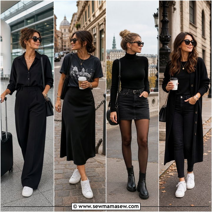 30 Black Outfit Ideas for Travel: Chic & Comfy Looks