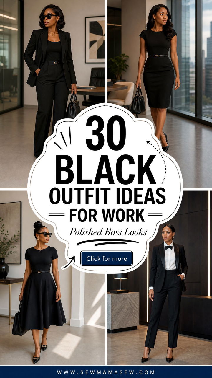 30 Black Outfit Ideas for Work to Look Polished - 30 Black Outfit Ideas for Work to Look Polished