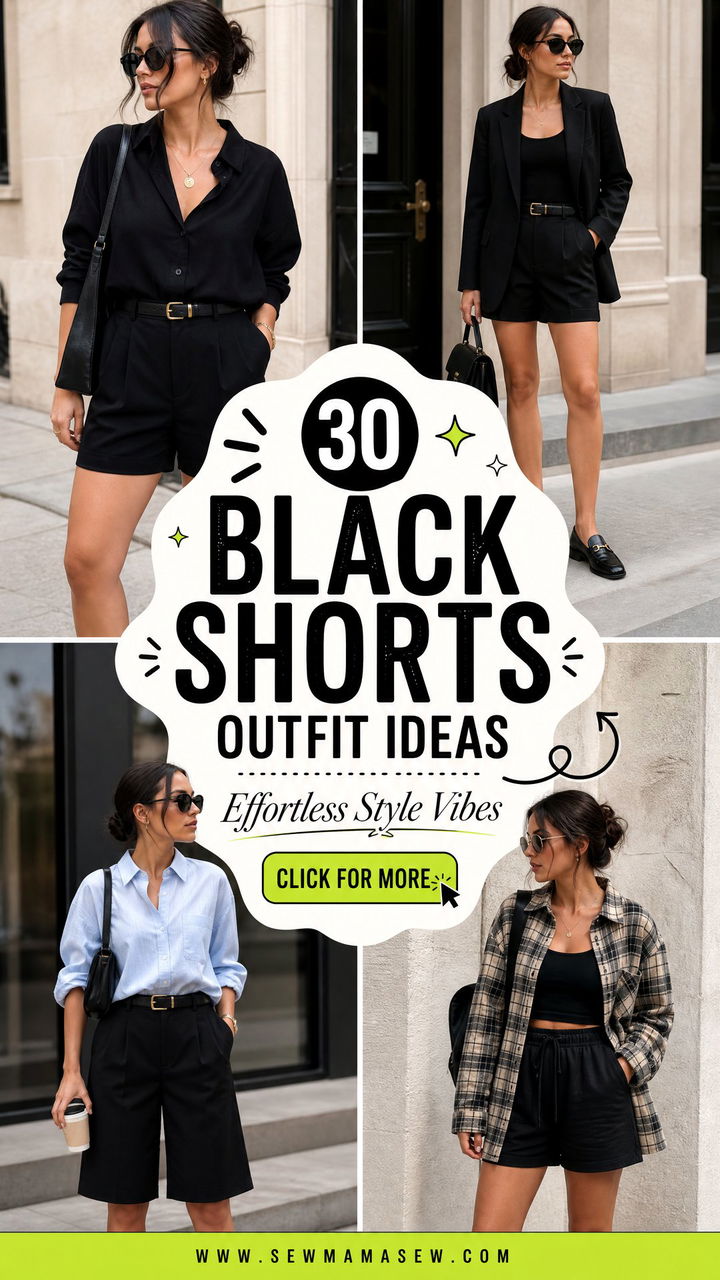 30 Black Shorts Outfit Ideas for Effortless Style - 30 Black Shorts Outfit Ideas for Effortless Style