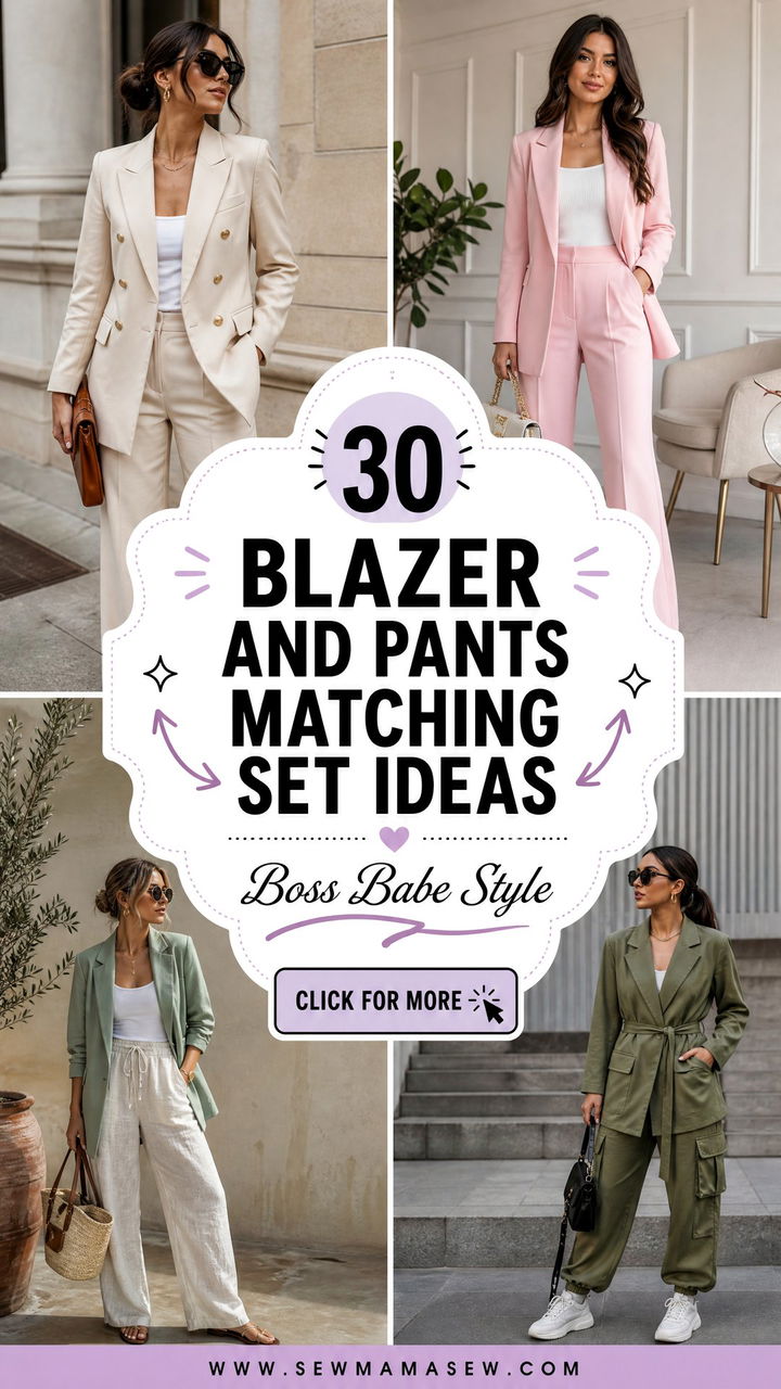 30 Blazer and Pants Matching Set Outfit Ideas - 30 Blazer and Pants Matching Set Outfit Ideas