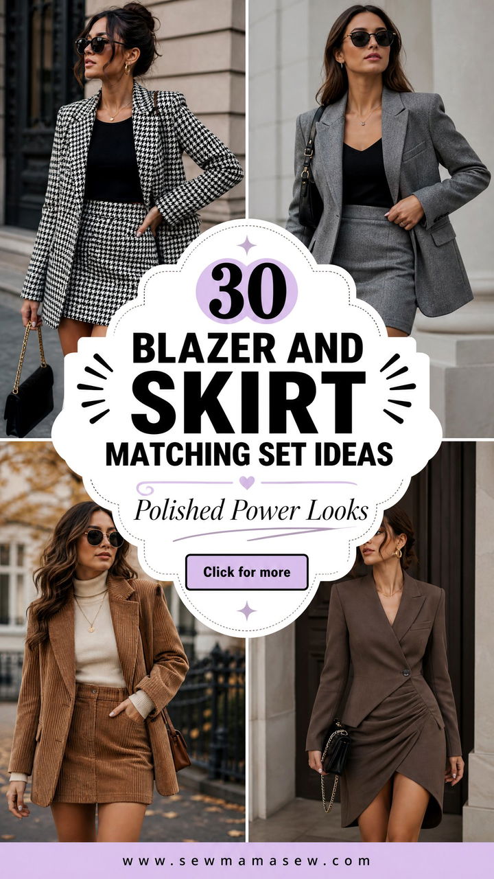 30 Blazer and Skirt Matching Set Outfit Ideas - 30 Blazer and Skirt Matching Set Outfit Ideas
