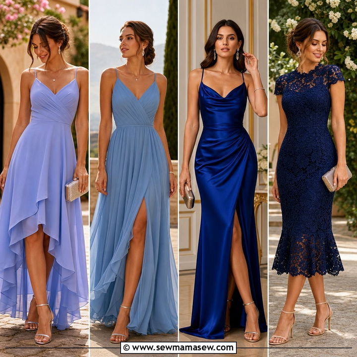 30 Blue Dress Outfit Ideas for Wedding Guest Looks
