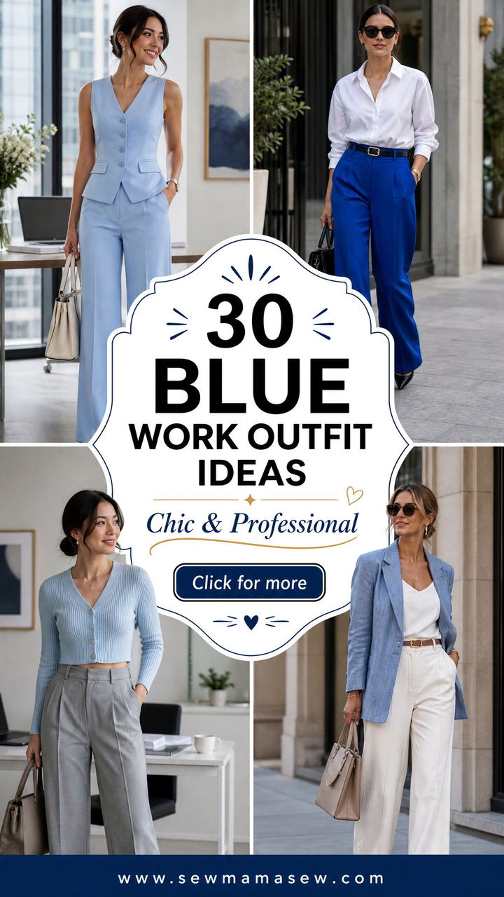30 Blue Outfit Ideas for Work Chic and Professional - 30 Blue Outfit Ideas for Work: Chic & Professional