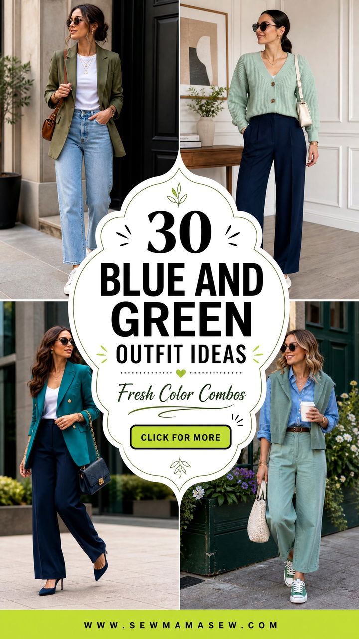 30 Blue and Green Outfit Ideas Fresh Color Combos - 30 Blue and Green Outfit Ideas: Fresh Color Combos