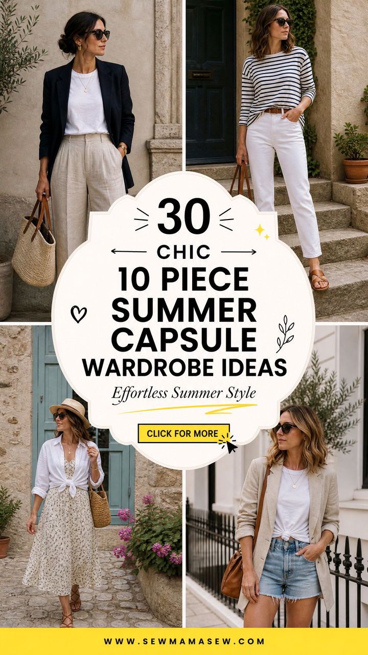 30 Chic 10 Piece Summer Capsule Wardrobe Ideas to Try - 30 Chic 10 Piece Summer Capsule Wardrobe Ideas to Try