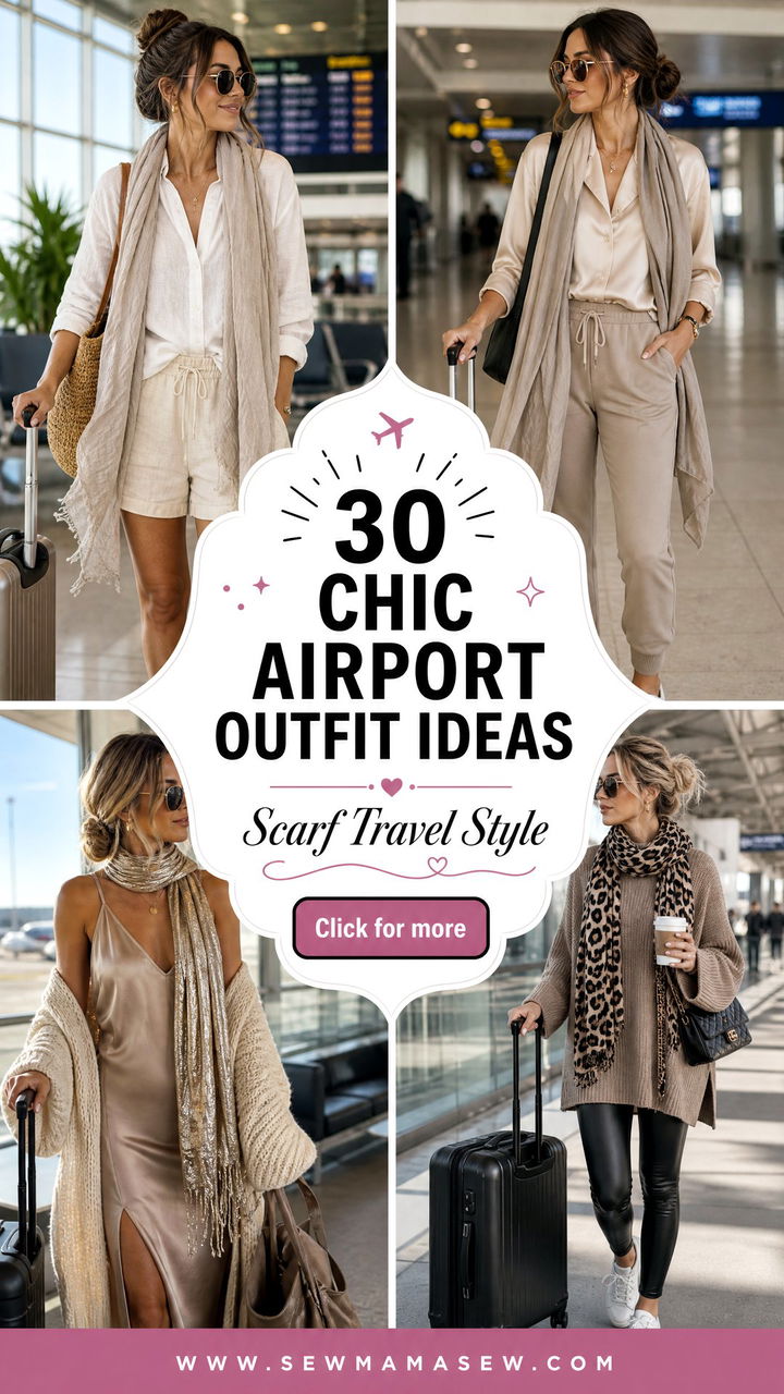30 Chic Airport Outfit Ideas With a Scarf for Travel - 30 Chic Airport Outfit Ideas With a Scarf for Travel