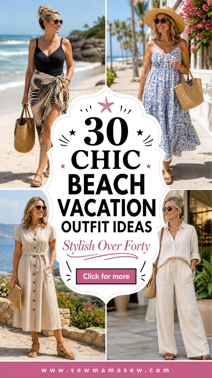30 Chic Beach Vacation Outfit Ideas Over 40 - 30 Chic Beach Vacation Outfit Ideas Over 40
