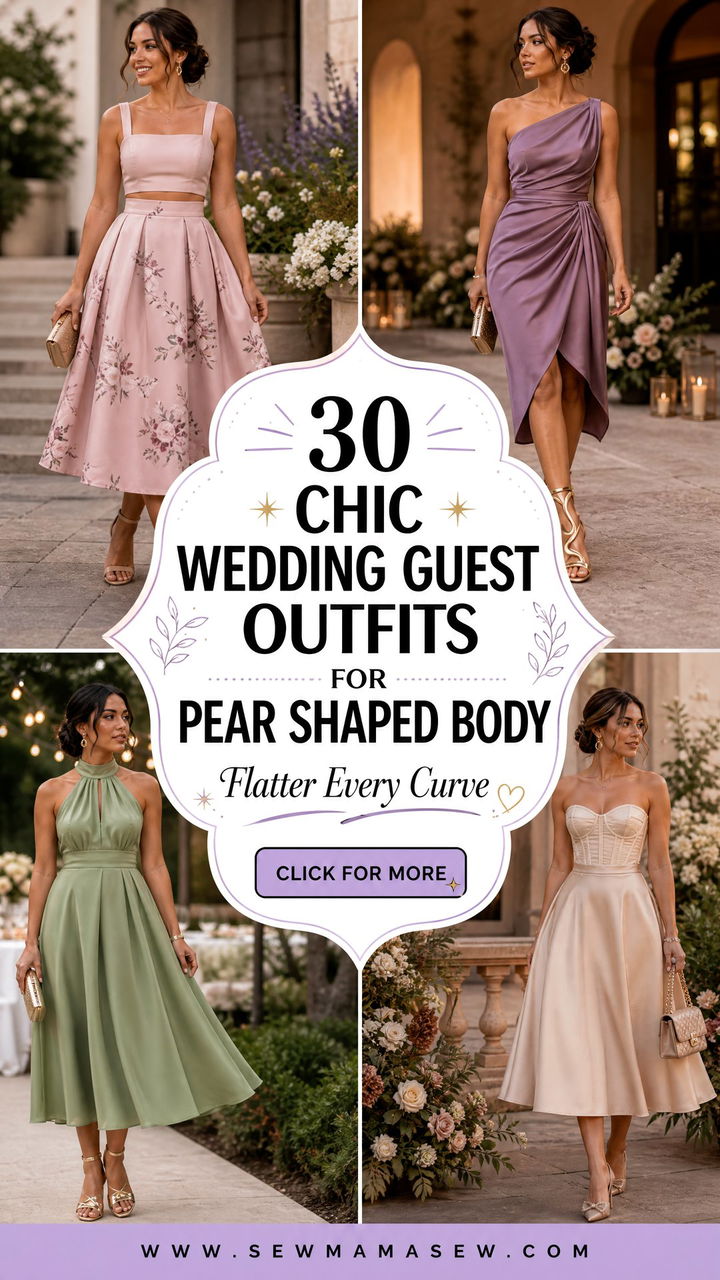 30 Chic Wedding Guest Outfits for Pear Shaped Body - 30 Chic Wedding Guest Outfits for Pear Shaped Body
