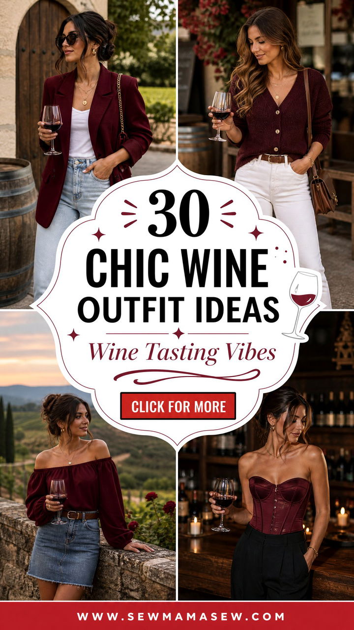 30 Chic Wine Outfit Ideas for Wine Tasting Days - 30 Chic Wine Outfit Ideas for Wine Tasting Days
