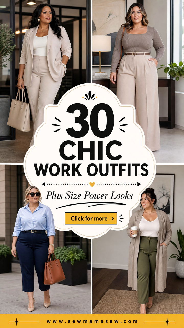 30 Chic Work Outfits for Plus Size Women - 30 Chic Work Outfits for Plus Size Women