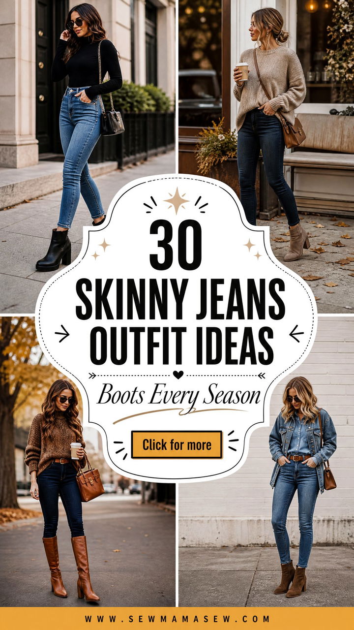 30 Skinny Jeans Outfit Ideas With Boots for Every Season - 30 Skinny Jeans Outfit Ideas With Boots for Every Season