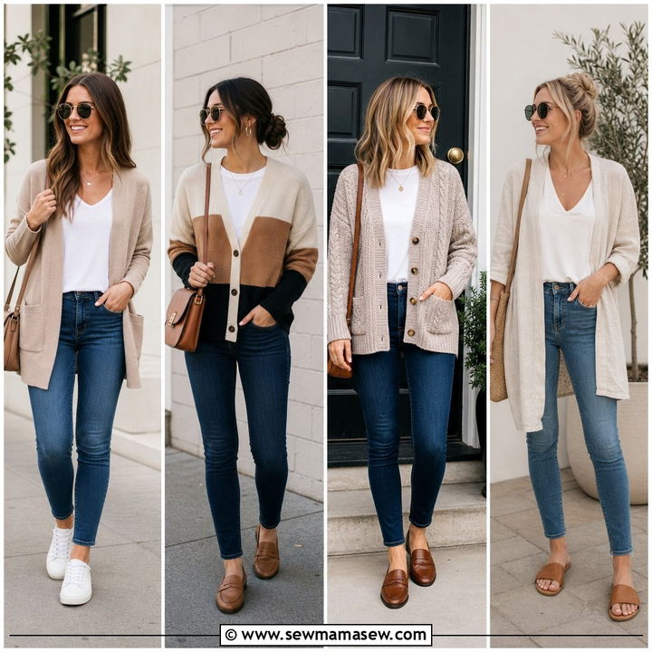 30 Skinny Jeans Outfit Ideas With a Cardigan for Cozy Chic