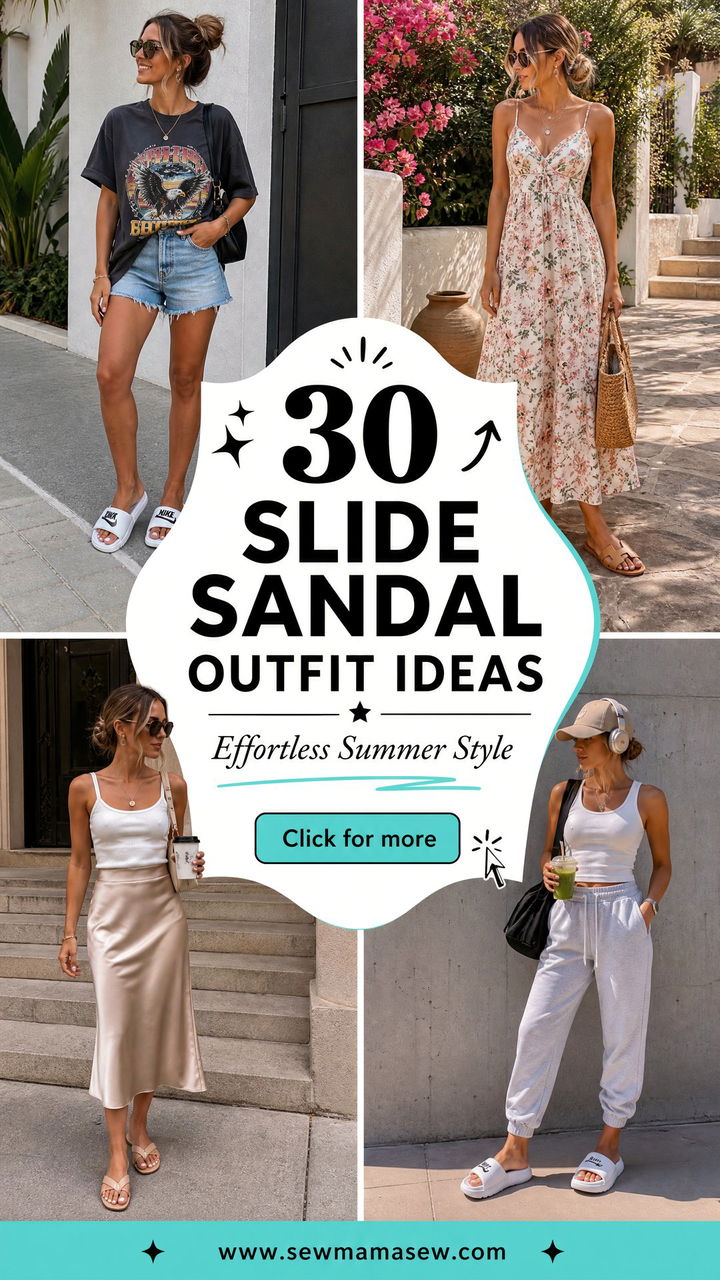 30 Slide Sandal Outfit Ideas for Effortless Summer Style - 30 Slide Sandal Outfit Ideas for Effortless Summer Style