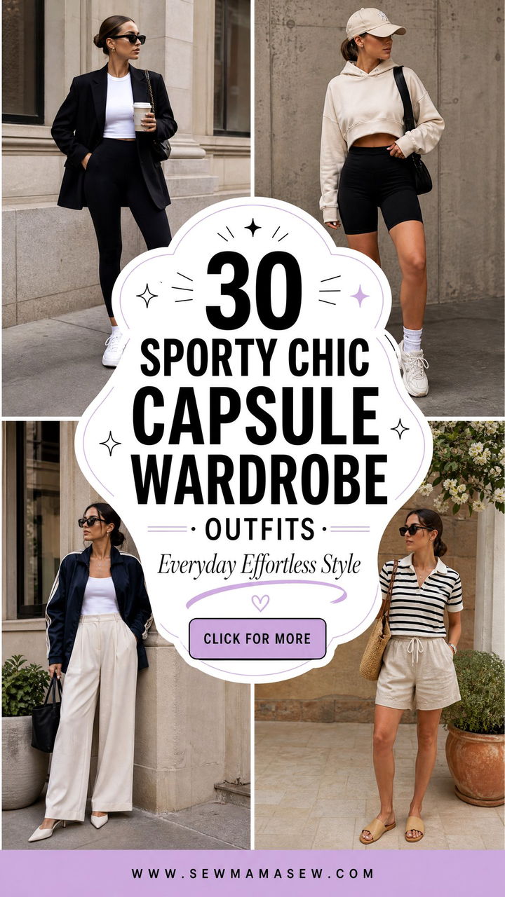 30 Sporty Chic Capsule Wardrobe Outfits for Every Day - 30 Sporty Chic Capsule Wardrobe Outfits for Every Day