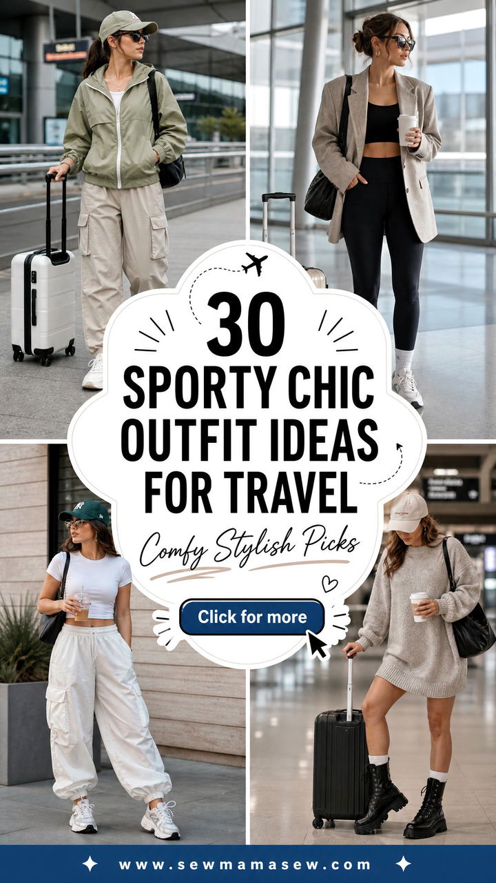30 Sporty Chic Outfit Ideas for Travel Comfy and Stylish - 30 Sporty Chic Outfit Ideas for Travel: Comfy & Stylish