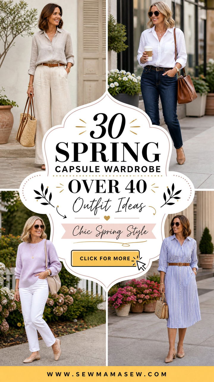 30 Spring Capsule Wardrobe Over 40 Outfit Ideas - 30 Spring Capsule Wardrobe Over 40 Outfit Ideas