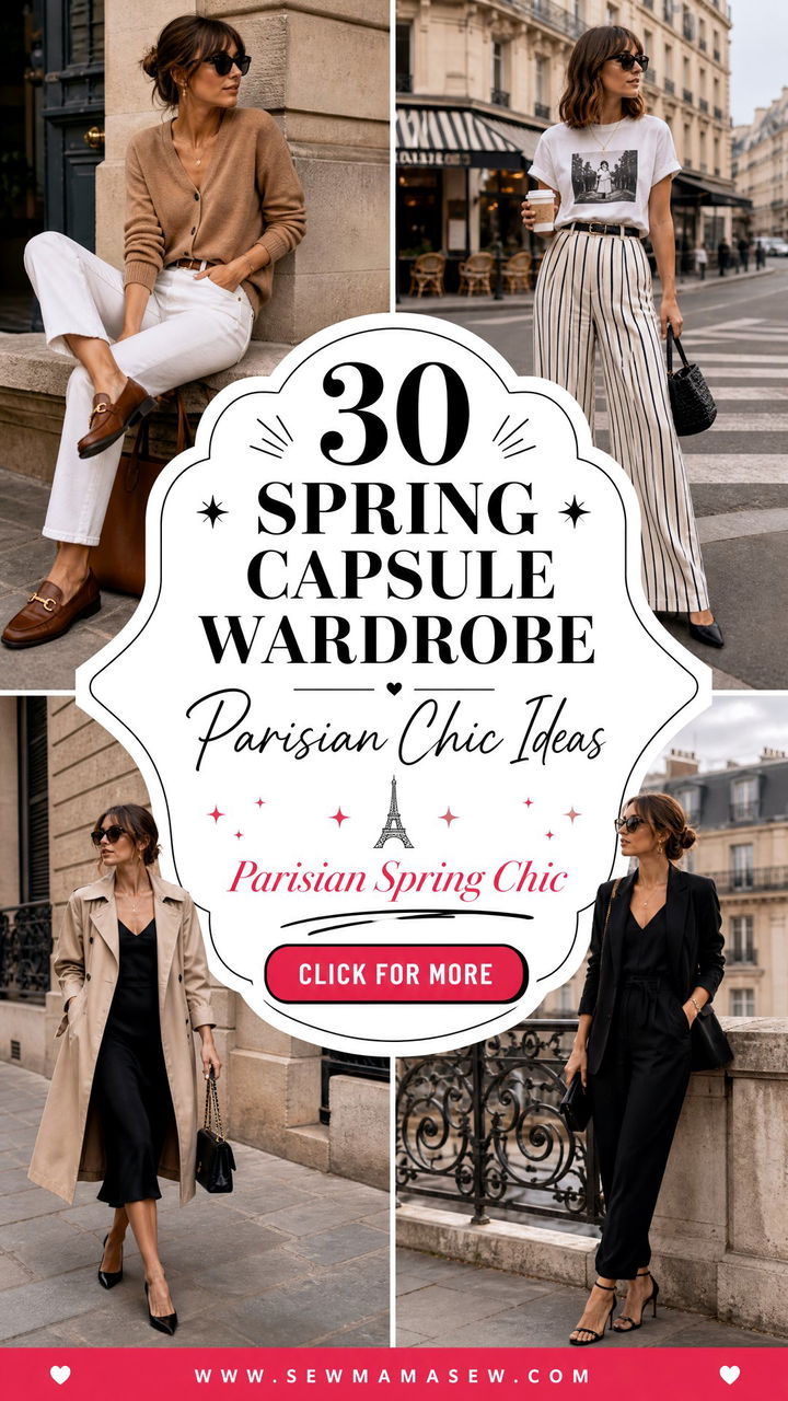 30 Spring Capsule Wardrobe Parisian Chic Ideas - 30 Spring Capsule Wardrobe Parisian Chic Ideas