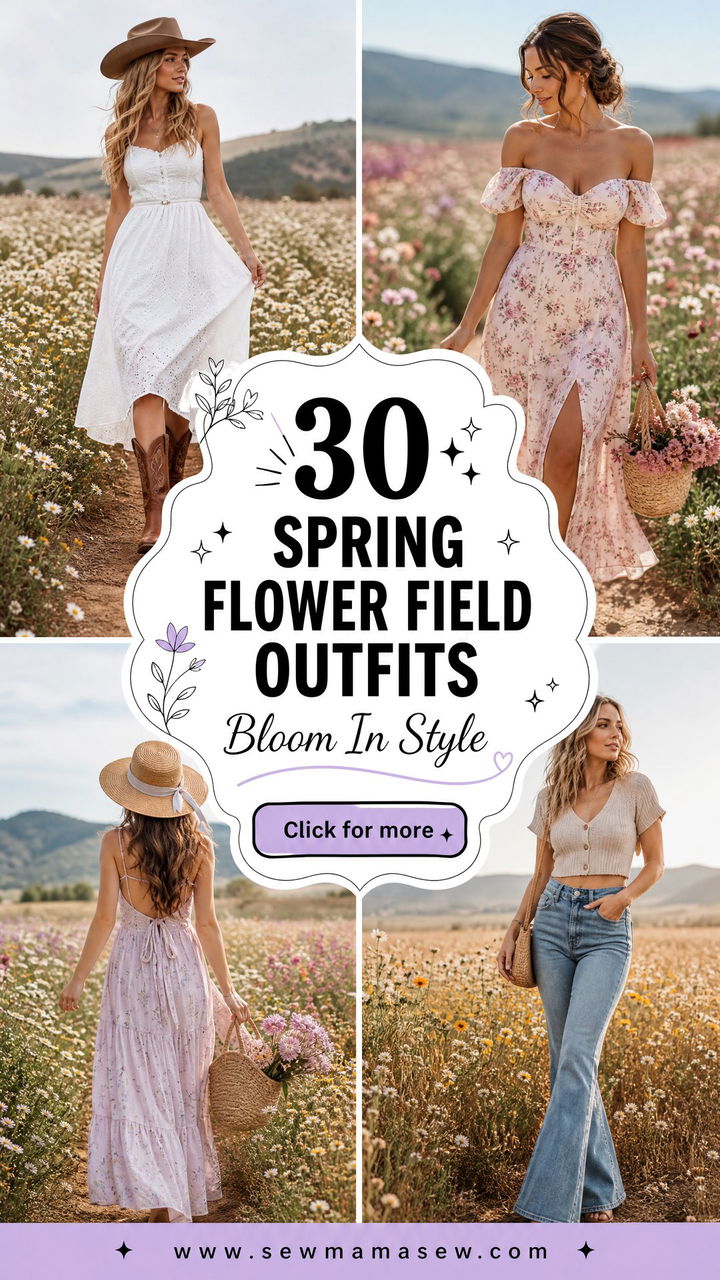 30 Spring Flower Field Photoshoot Outfits to Try - 30 Spring Flower Field Photoshoot Outfits to Try