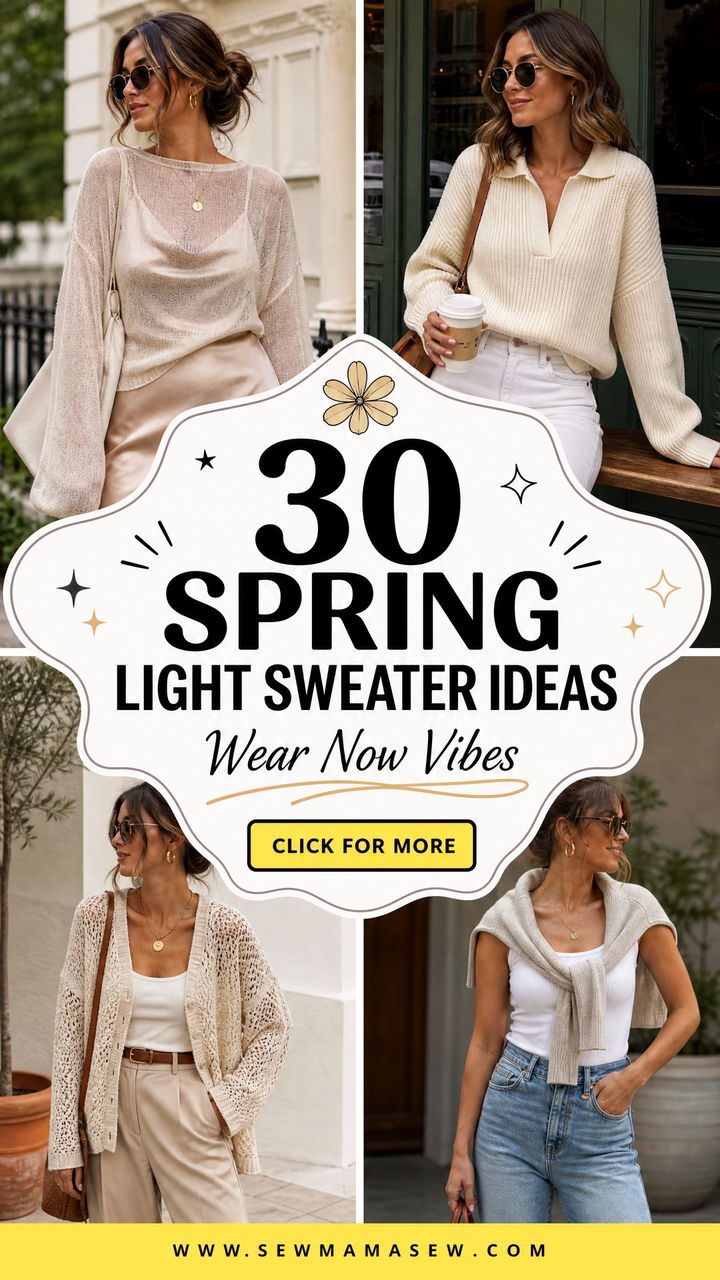 30 Spring Light Sweater Outfit Ideas to Wear Now - 30 Spring Light Sweater Outfit Ideas to Wear Now