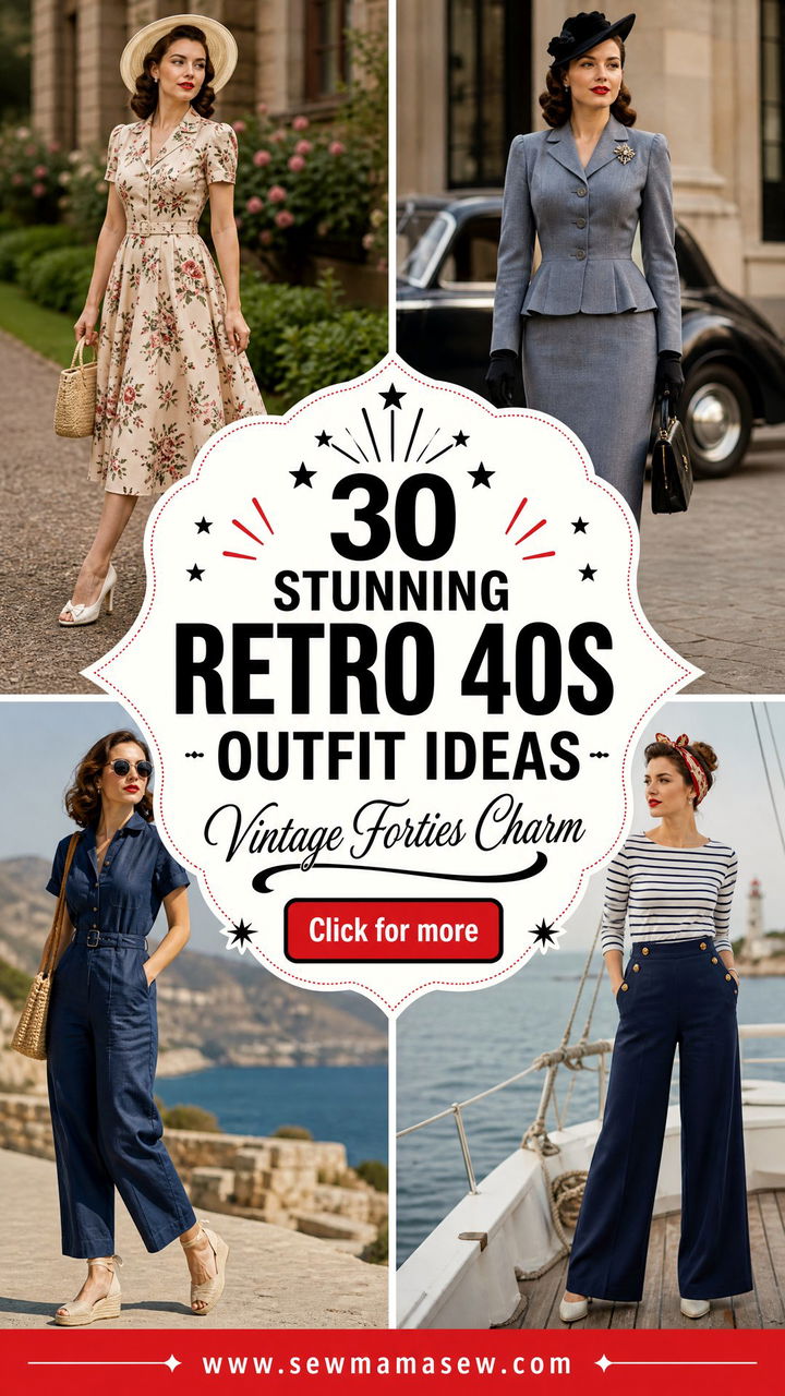 30 Stunning Retro 40s Outfit Ideas to Recreate - 30 Stunning Retro 40s Outfit Ideas to Recreate