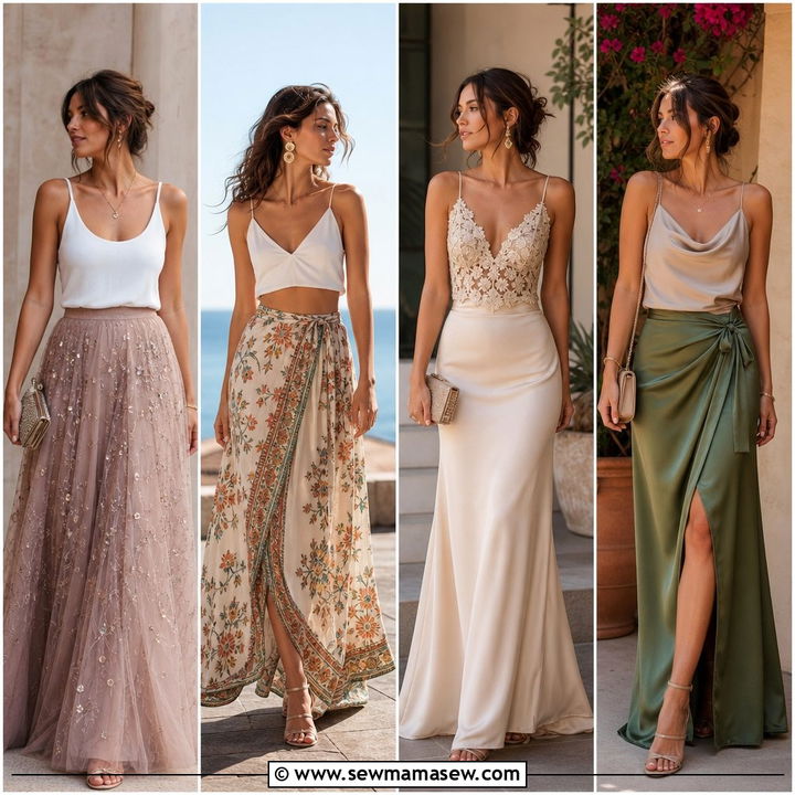 30 Stunning Wedding Guest Outfits With Skirts to Try