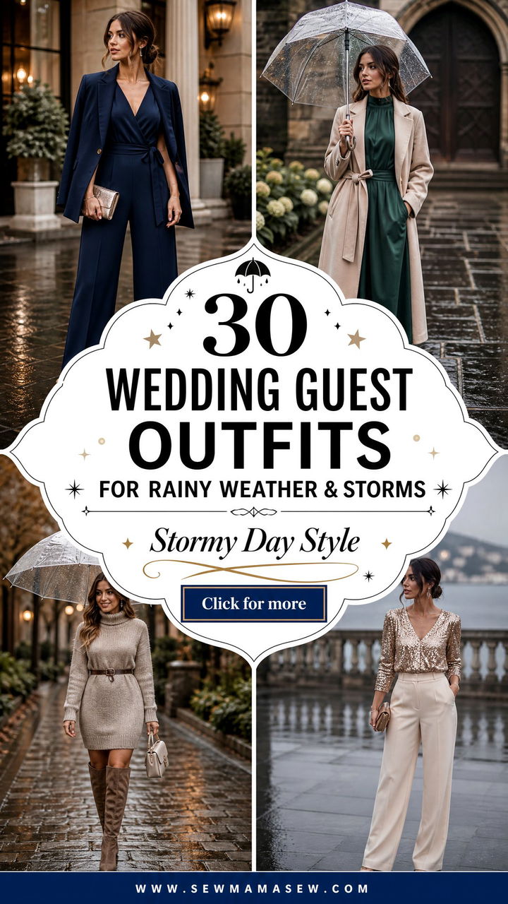 30 Wedding Guest Outfits for Rainy Weather and Storms - 30 Wedding Guest Outfits for Rainy Weather & Storms