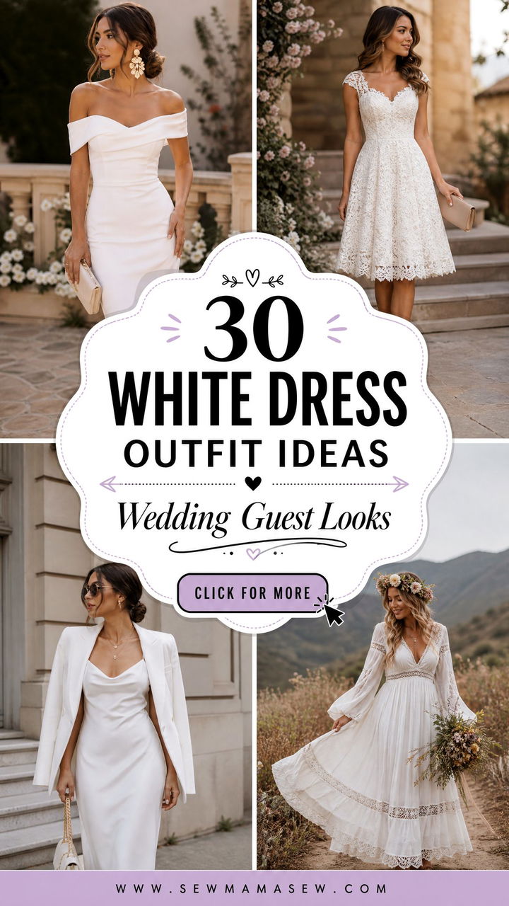 30 White Dress Outfit Ideas for Wedding Guest Looks - 30 White Dress Outfit Ideas for Wedding Guest Looks