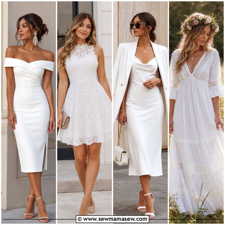 30 White Dress Outfit Ideas for Wedding Guest Looks
