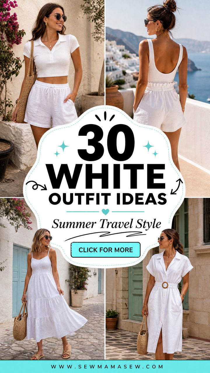 30 White Outfit Ideas for Summer Travel in Style - 30 White Outfit Ideas for Summer Travel in Style