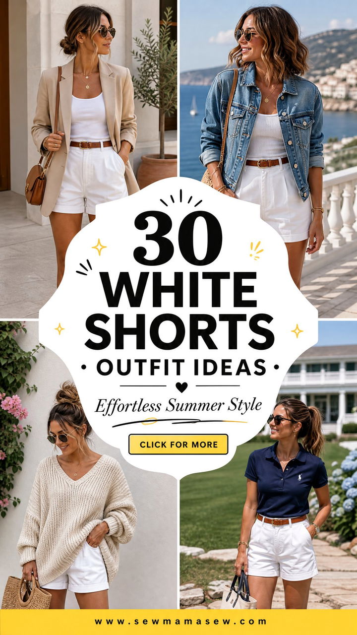 30 White Shorts Outfit Ideas for Effortless Style - 30 White Shorts Outfit Ideas for Effortless Style