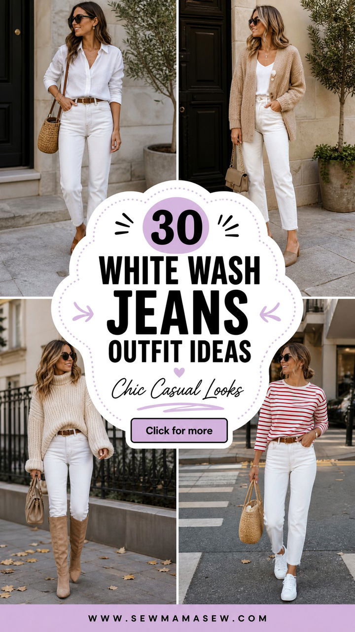 30 White Wash Jeans Outfit Ideas for Chic Style - 30 White Wash Jeans Outfit Ideas for Chic Style