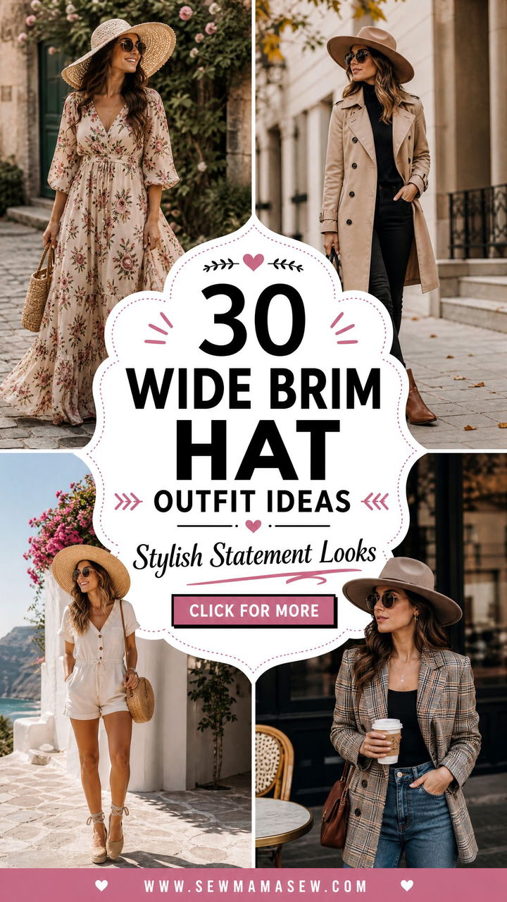 30 Wide Brim Hat Outfit Ideas for Stylish Looks - 30 Wide Brim Hat Outfit Ideas for Stylish Looks