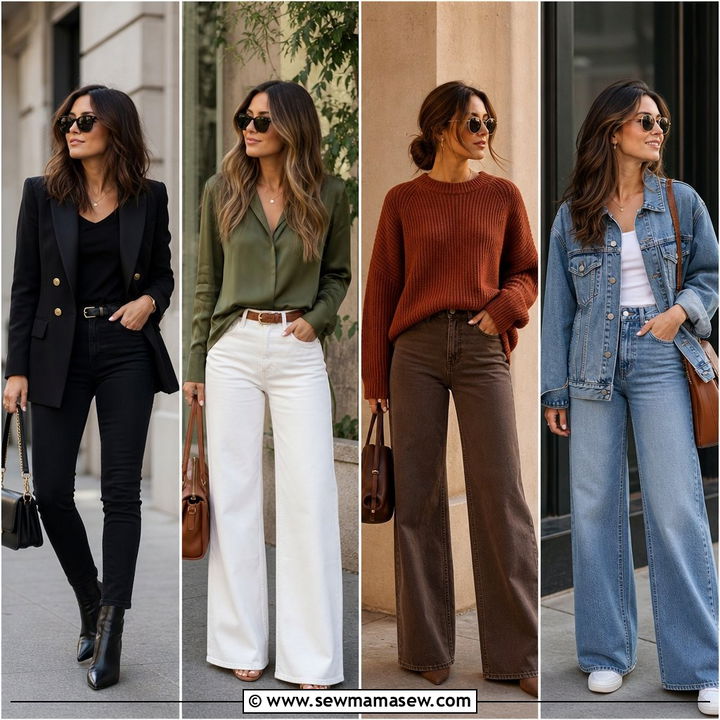 30 Wide Leg Jeans Outfit Ideas for Women Over 40