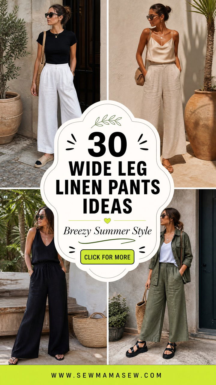 30 Wide Leg Linen Pants Outfit Ideas for Summer - 30 Wide Leg Linen Pants Outfit Ideas for Summer