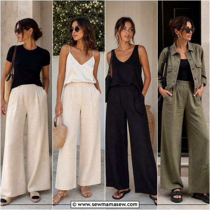 30 Wide Leg Linen Pants Outfit Ideas for Summer