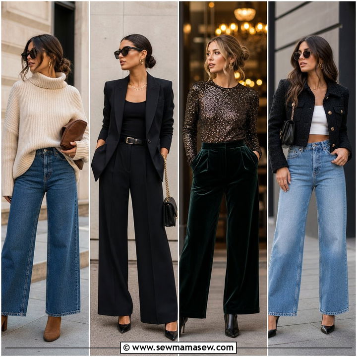 30 Wide Leg Pants Outfits for Women Over 40