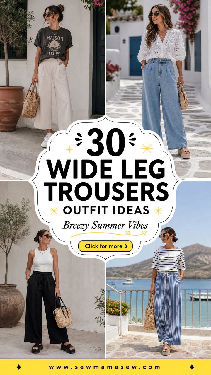 30 Wide Leg Trousers Outfit Ideas for Summer - 30 Wide Leg Trousers Outfit Ideas for Summer