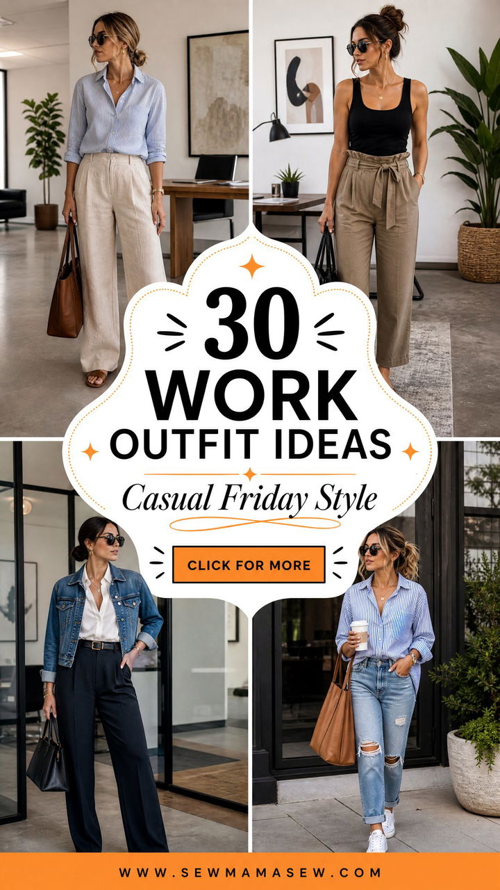 30 Work Outfit Ideas for Casual Friday Style - 30 Work Outfit Ideas for Casual Friday Style