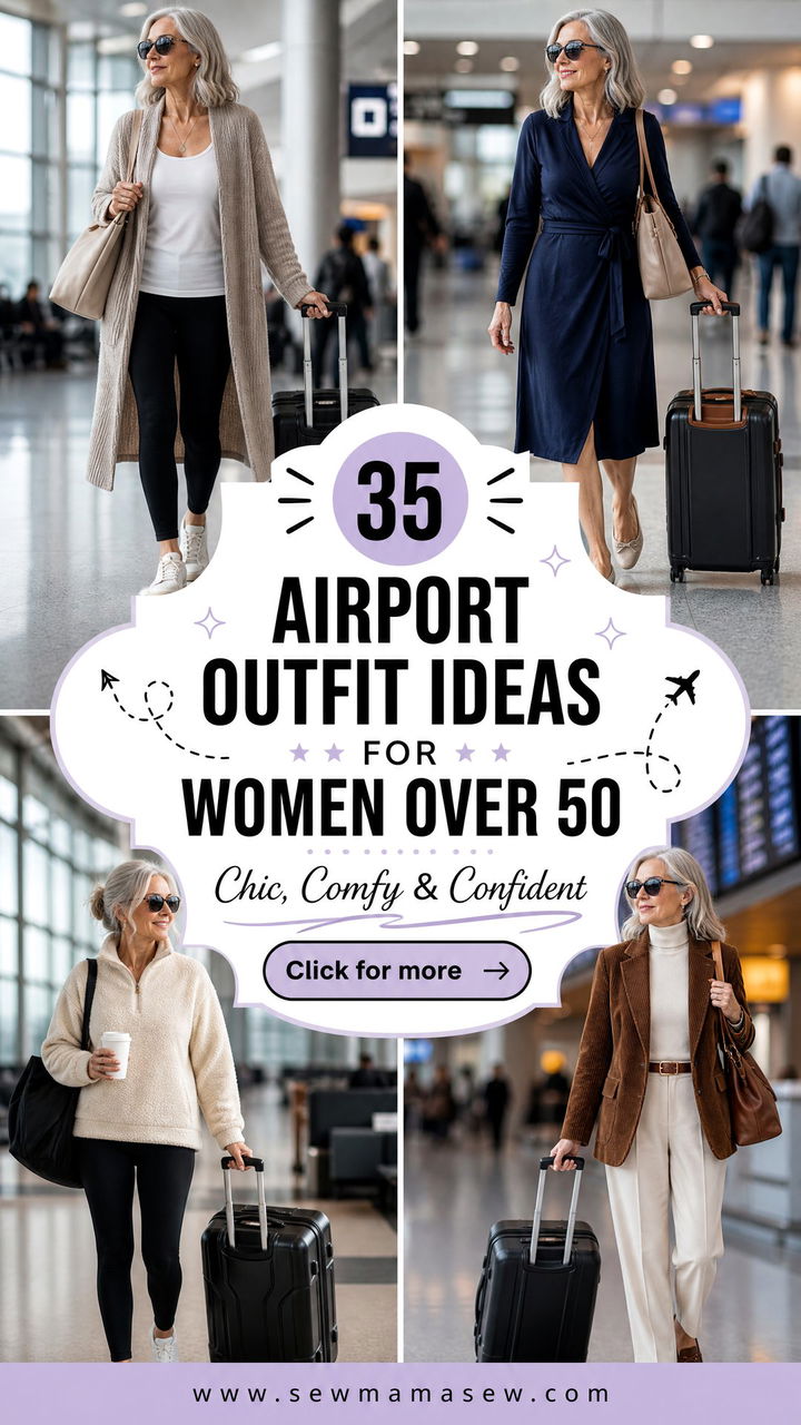 35 Airport Outfit Ideas for Women Over 50 Chic and Comfy - 35 Airport Outfit Ideas for Women Over 50: Chic & Comfy